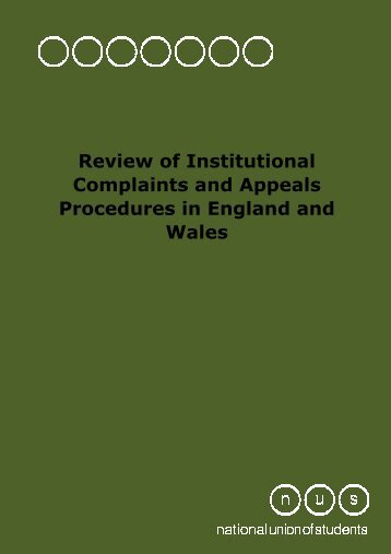 Review of Institutional Complaints and Appeals Procedures in ...