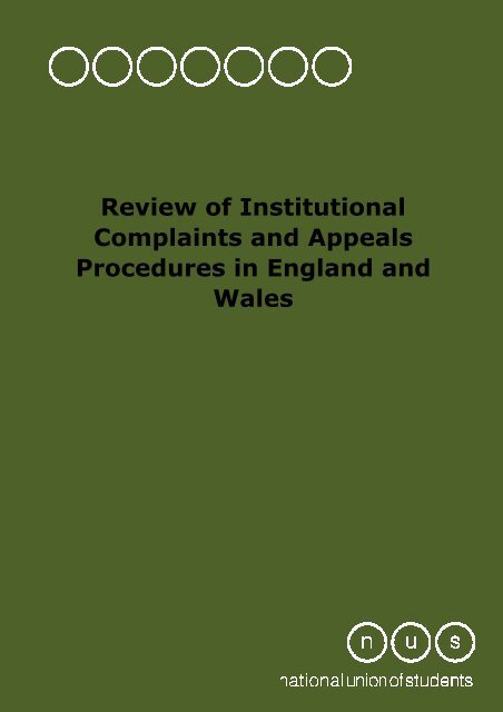 Review of Institutional Complaints and Appeals Procedures in ...