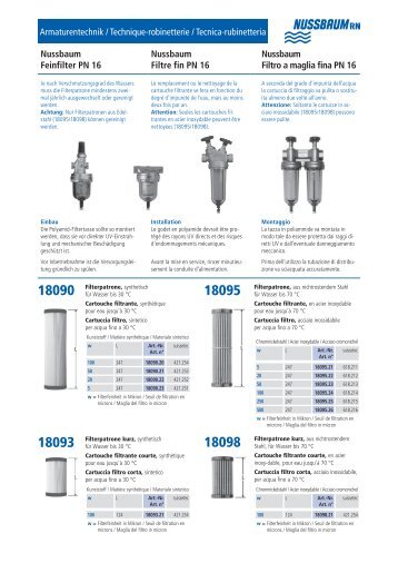 Armaturentechnik / Technique-robinetterie ... - R. Nussbaum AG