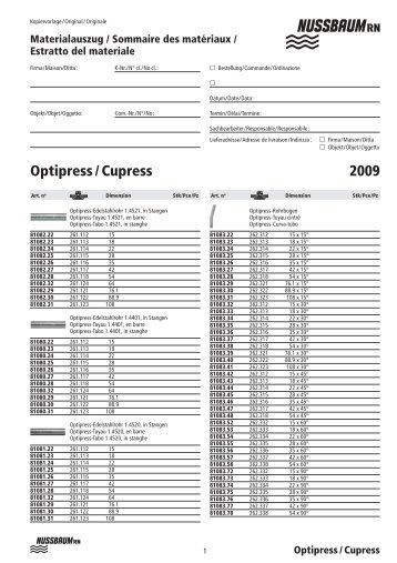 Optipress / Cupress 2009 - R. Nussbaum AG