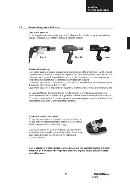 Optiflex Tecnica applicativa 81 2.3 Pressatrici e ... - R. Nussbaum AG