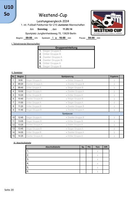 1. Westend-Cup 2014 -SC Westend 1901-