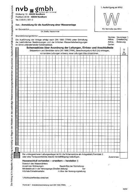 Muster/Formular Strangschema - NVB