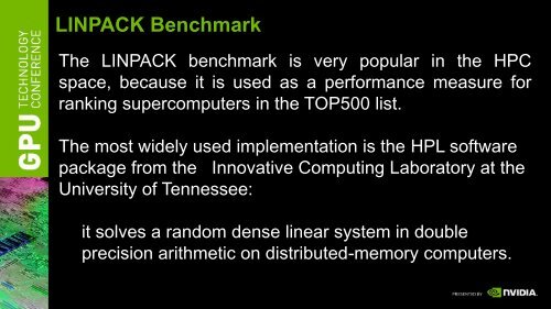 CUDA Accelerated Linpack on Clusters - Nvidia