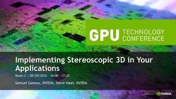 Implementing Stereoscopic 3D in Your Applications - Nvidia