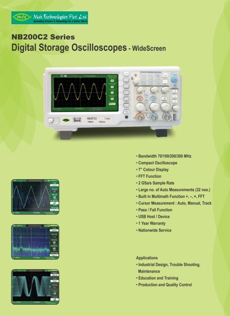 Digital Storage Oscilloscopes- WideScreen - Nvis