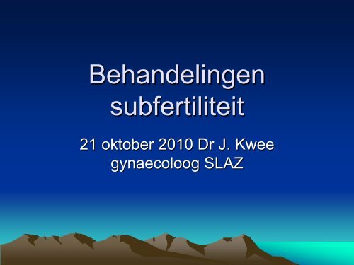 Behandelingen subfertiliteit - NVKC