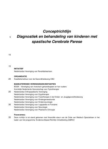 Spastische Cerebrale Parese, diagnostiek en behandeling