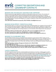 NVTC Committee Descriptions - Northern Virginia Technology Council