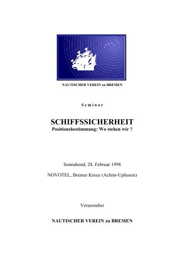 SCHIFFSSICHERHEIT - Nautischer Verein zu Bremen, Bremen