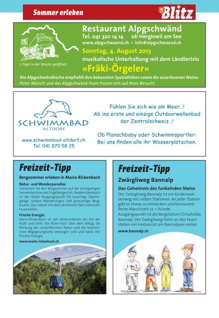 Freizeit-Tipp - Nidwaldner Blitz