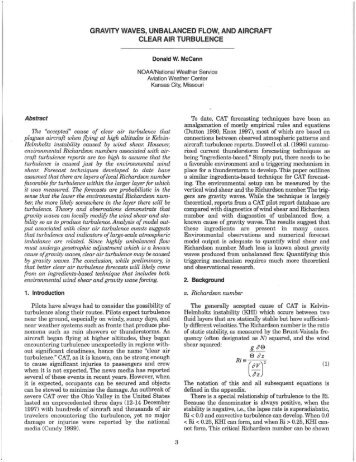 gravity waves, unbalanced flow, and aircraft clear air turbulence (1)