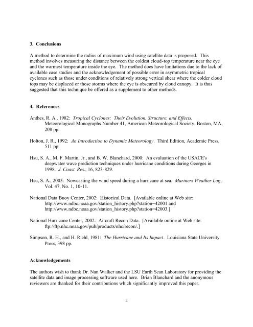 ESTIMATING THE RADIUS OF MAXIMUM WINDS VIA SATELLITE ...