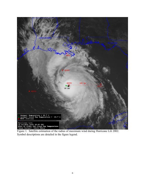 ESTIMATING THE RADIUS OF MAXIMUM WINDS VIA SATELLITE ...