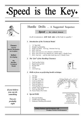 Hurdles Drills - North West Athletics