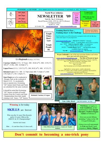 Newsletter 3-09 - North West Athletics