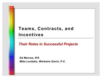 Teams, Contracts, and Incentives - NWCCC