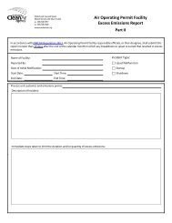 Air Operating Permit Facility Excess Emissions Report