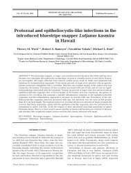 Protozoal and epitheliocystis-like infections in the introduced