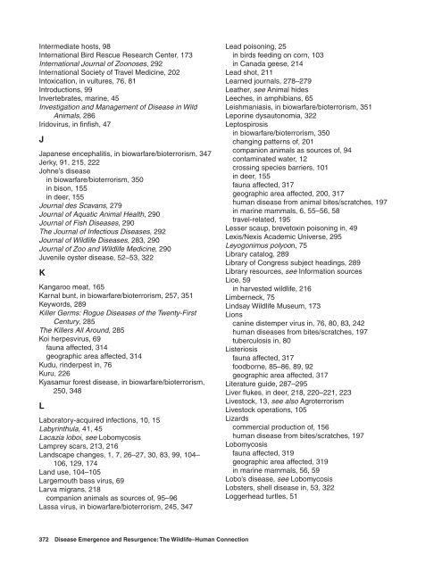 Scientific names of animals and plants can be found in Appendix B. A