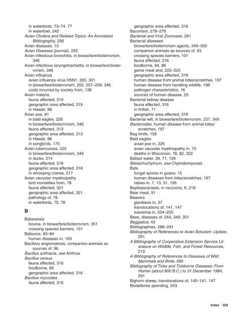 Scientific names of animals and plants can be found in Appendix B. A