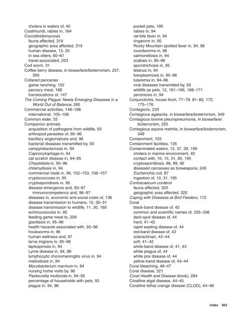 Scientific names of animals and plants can be found in Appendix B. A