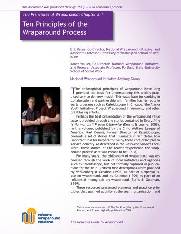 Ten Principles of the Wraparound Process - National Wraparound ...