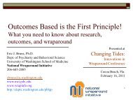 Outcomes Based is the First Principle! - National Wraparound Initiative