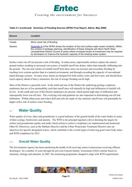 Water Cycle Study - March 2010 - North West Leicestershire District ...