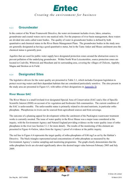 Water Cycle Study - March 2010 - North West Leicestershire District ...