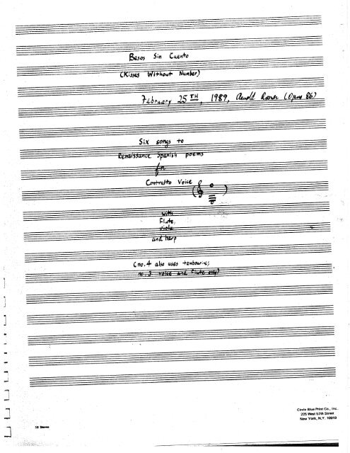 Rosner - Besos sin cuento, op. 86