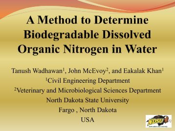 A Method to Determine Biodegradable Dissolved Organic Nitrogen ...