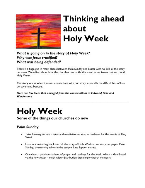 Thinking Ahead About Easter &amp; Holy Week