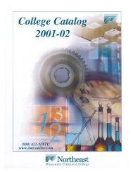 Course Catalog 2001-2002 - Northeast Wisconsin Technical College