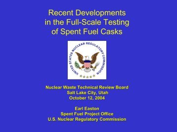 Earl Easton - US Nuclear Waste Technical Review Board