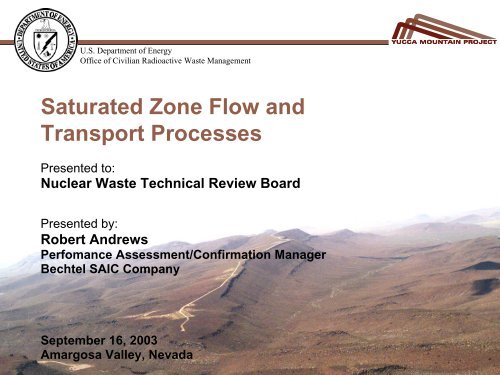 Robert Andrews - US Nuclear Waste Technical Review Board