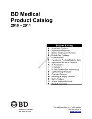 BD Medical Product Catalog 2010