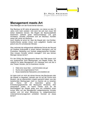 Management meets Art - Dr. Hejo Heussen
