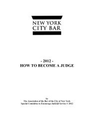 - 2012 - HOW TO BECOME A JUDGE - New York City Bar Association