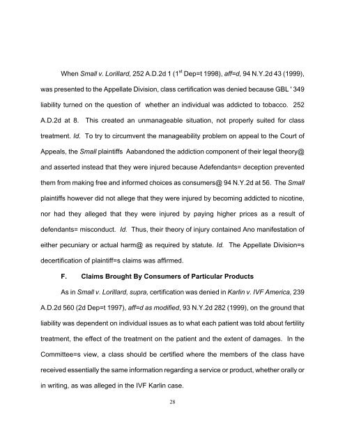 Consumer Class Actions in New York - New York City Bar Association