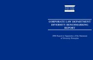 2006 Corporate Law Department Diversity Benchmarking Report