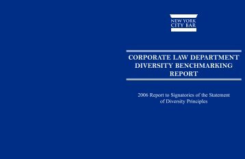 2006 Corporate Law Department Diversity Benchmarking Report