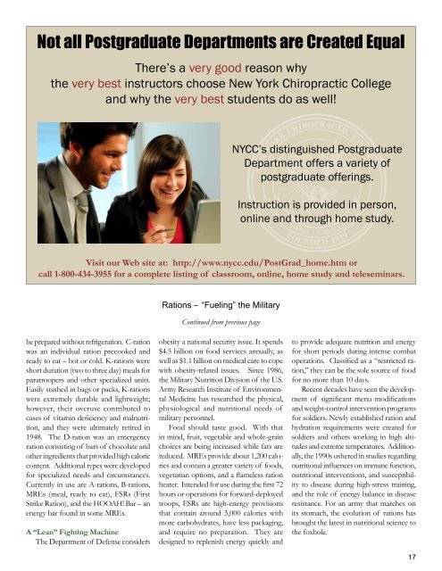 July - August 2012 (PDF Version) - New York Chiropractic College