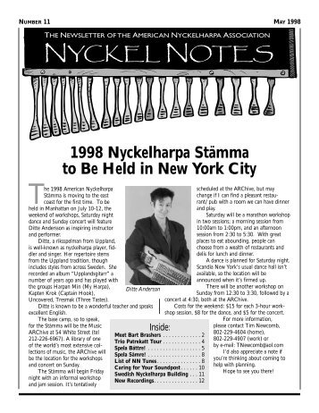 Download Number 11 - American Nyckelharpa Association