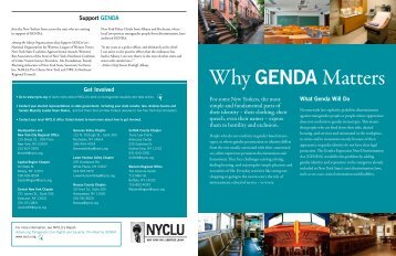 Why GENDA Matters - New York Civil Liberties Union