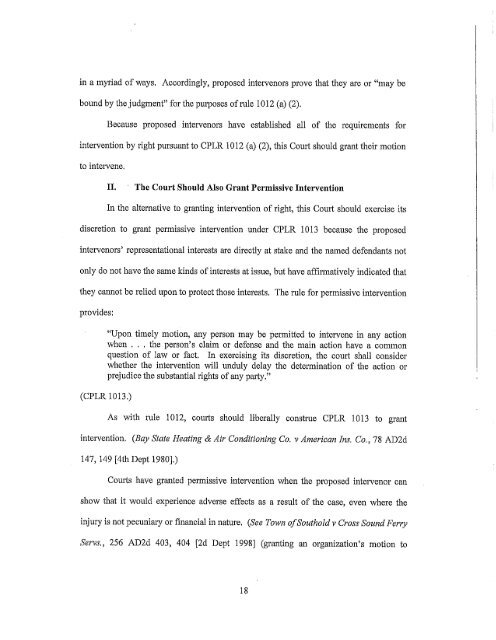 Memo in Support of Motion to Intervene (PDF) - New York Civil ...