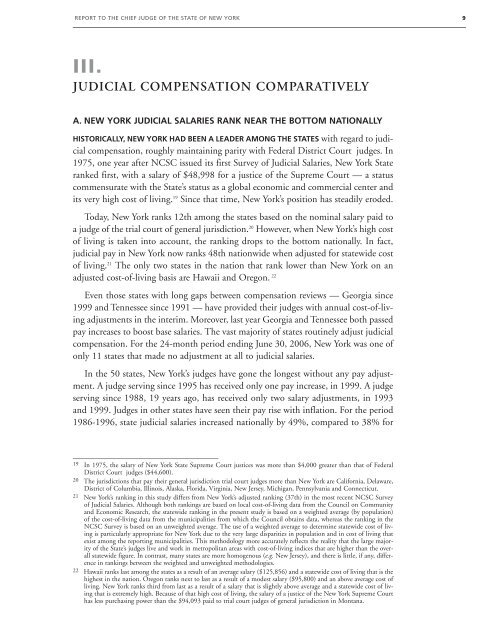 Judicial Compensation in New York: A National Perspective, Report