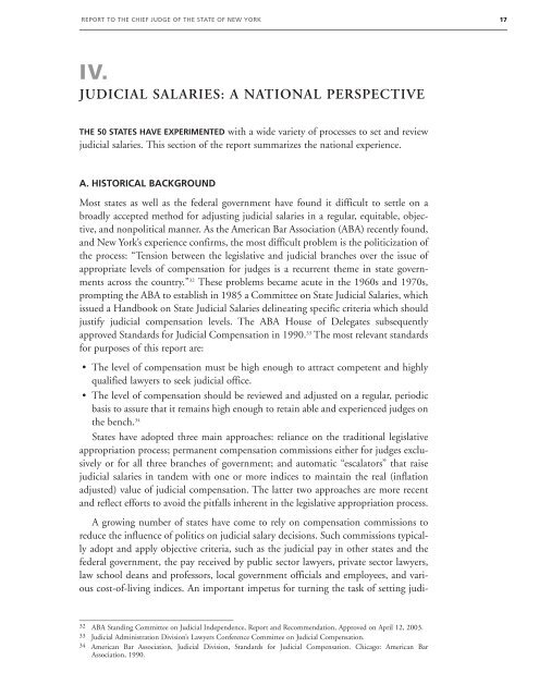 Judicial Compensation in New York: A National Perspective, Report