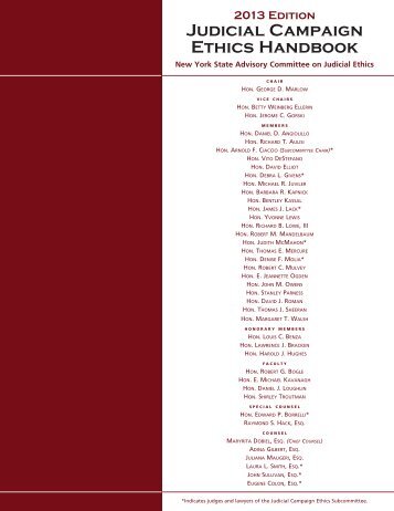 Judicial Campaign Ethics Handbook - Unified Court System