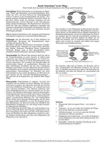 Basale StimulationÂ® in der Pflege - nydahl.de